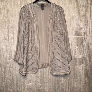 LN Travelers Chicos Glitz & Glamour Neutral Jacket Blazer Topper {size 2, L, 12}